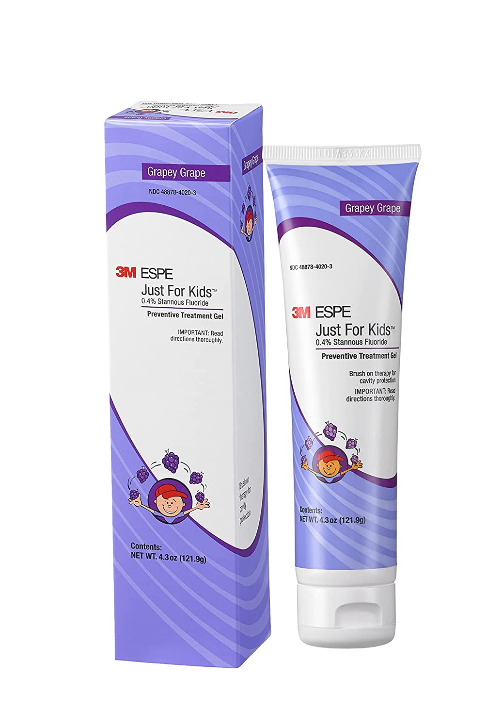 3M ESPE 12107G Just For Kids 0.4% SnF2 Gel4.3oz Grapey Grape 3M ESPE 12107G Just For Kids 0.4% SnF2 Gel4.3oz Grapey Grape